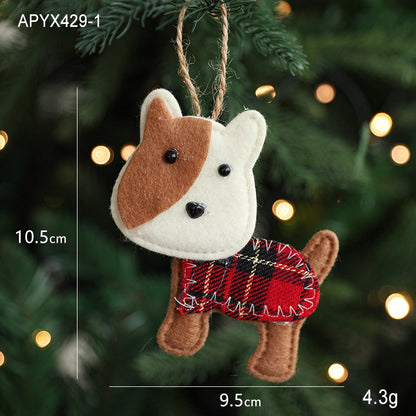 Christmas Cartoon Style Minimalist Christmas Tree Floral Cloth Holiday Daily Selfie Hanging Ornaments Decorations Hanging Ornaments