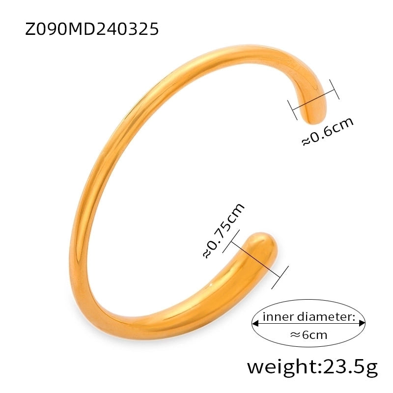 Casual Minimalist Streetwear Round Spray Ball Titanium Steel 18K Gold Plated Artificial Pearls Rhinestones Bangle In Bulk