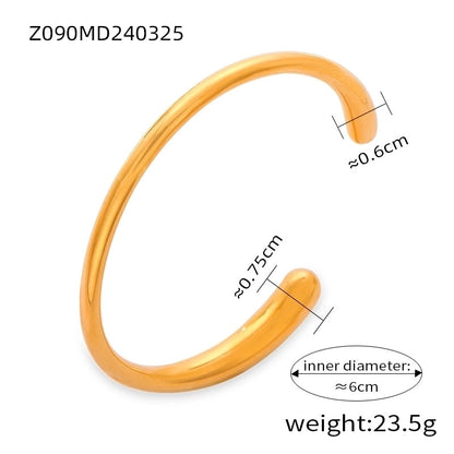 Casual Minimalist Streetwear Round Spray Ball Titanium Steel 18K Gold Plated Artificial Pearls Rhinestones Bangle In Bulk