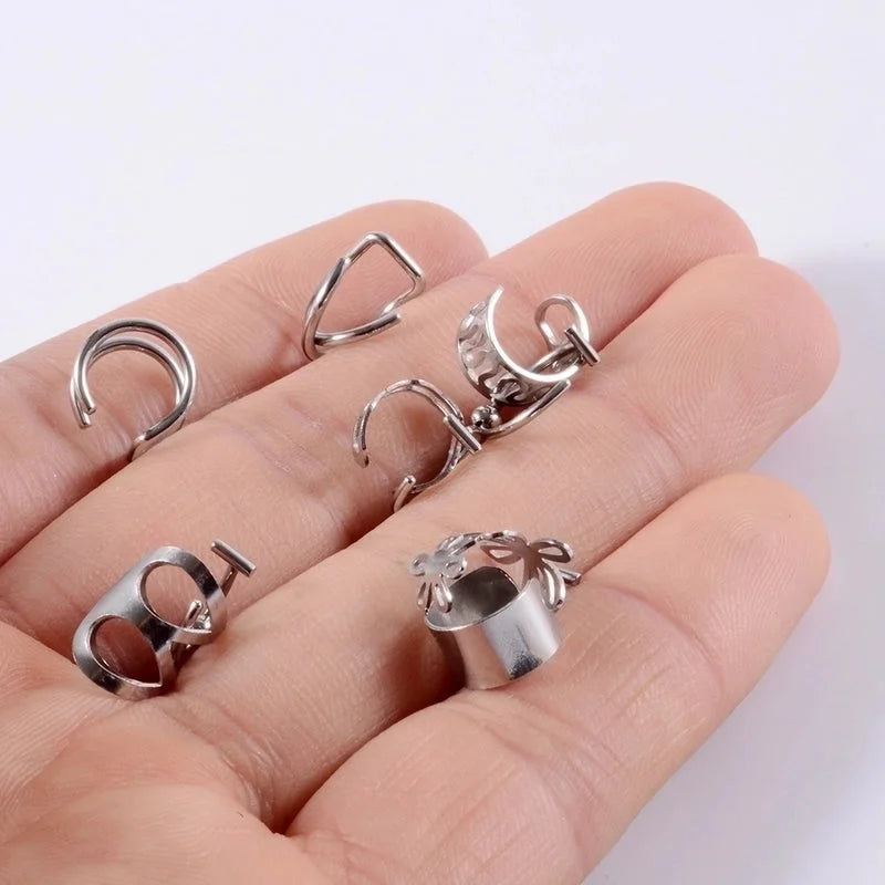 10 Pieces Casual Vacation Tropical Solid Color Polishing 304 Stainless Steel 18K Gold Plated Ear Cuffs