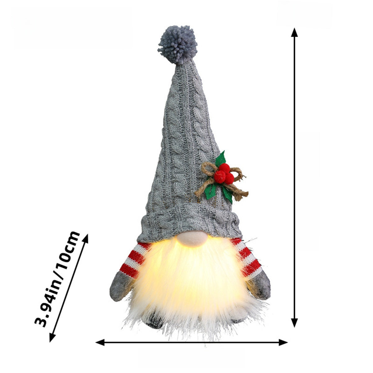 Christmas Decoration Christmas Sequin Lighted Rudolph Doll Christmas Glowing Faceless Gnome Doll Ornament