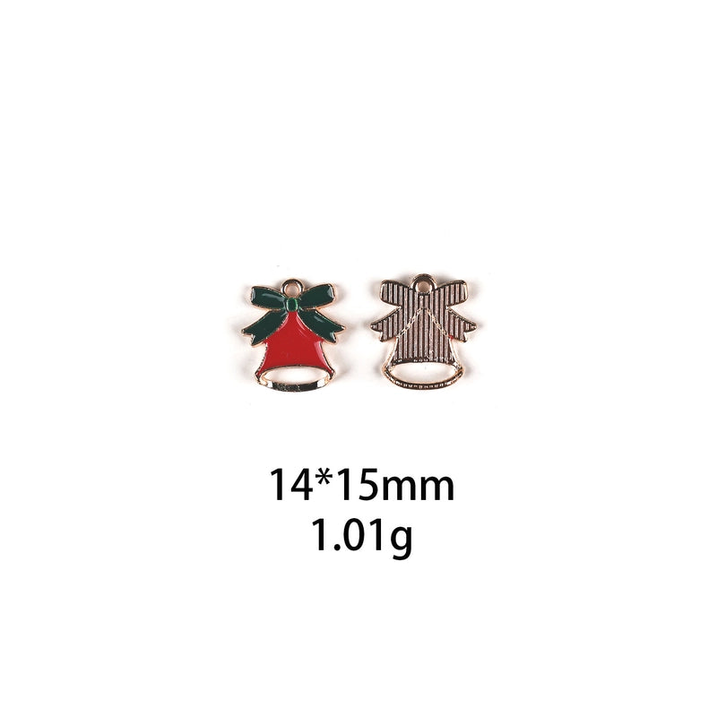 10 PCS/Package Zinc Alloy Christmas Tree Santa Claus Christmas Socks Pendant Jewelry Accessories