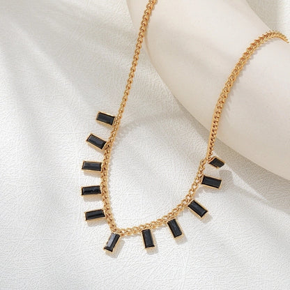 Retro Vacation Classic Style Geometric 304 Stainless Steel 18K Gold Plated Pendant Necklace Multi Charms Necklace