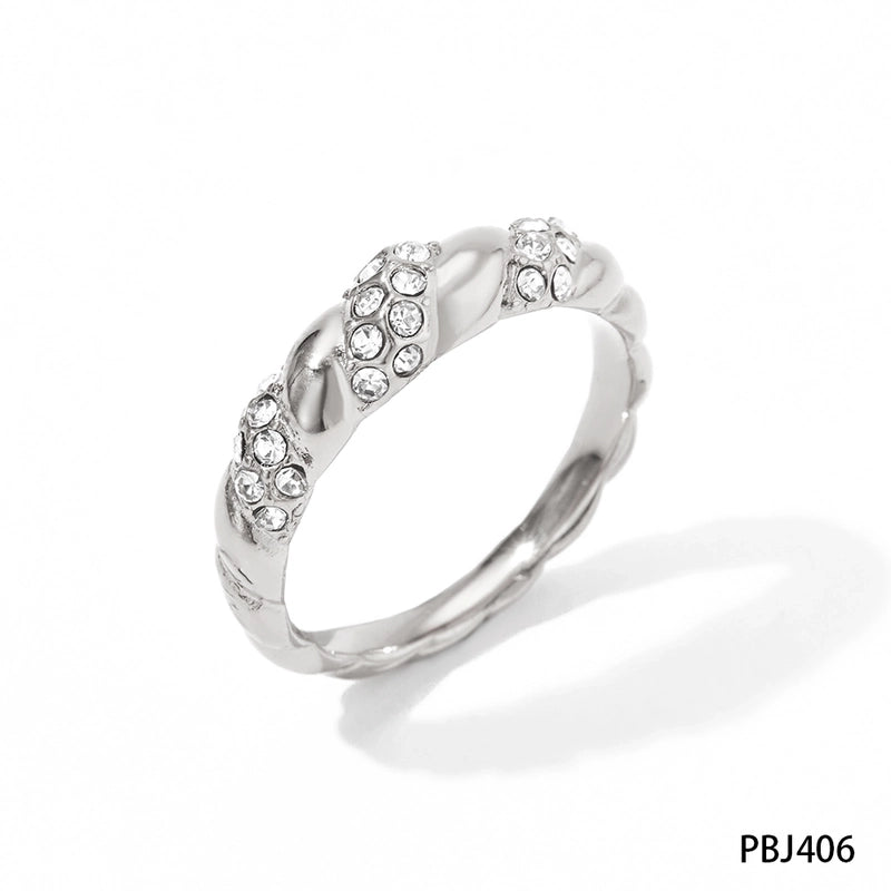 304 Stainless Steel 16K Gold Plated White Gold Plated Gold Plated Retro Plating Geometric Rings