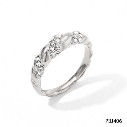 304 Stainless Steel 16K Gold Plated White Gold Plated Gold Plated Retro Plating Geometric Rings