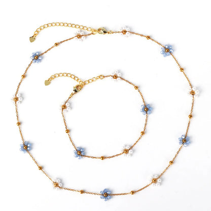 Moderate Luxury Little Daisy Flower Rose Petal Flower Copper Diamond Inlay Stud Earrings