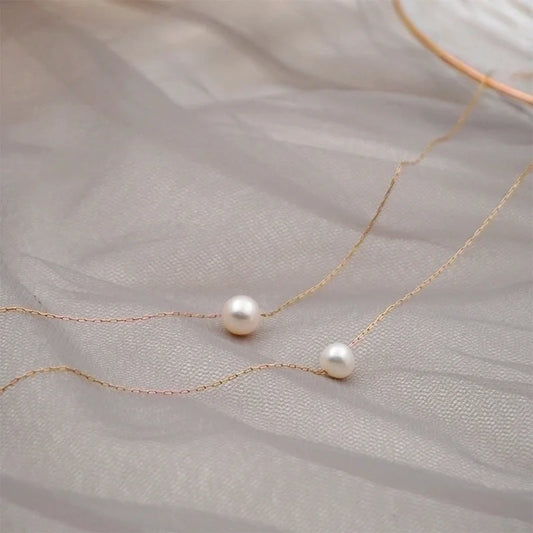 Minimalist Round Pearl Titanium Steel Necklace