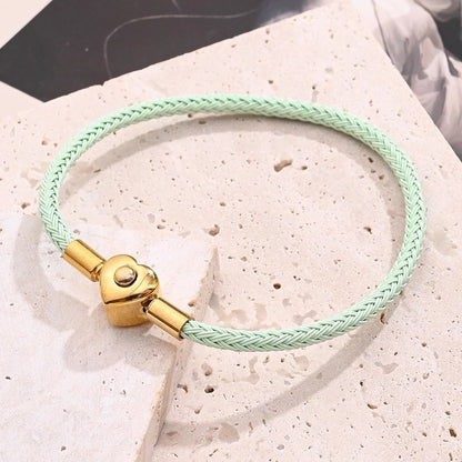 Casual Minimalist Classic Style Simple Solid Color 304 Stainless Steel Wire Rope 18K Gold Plated Bracelets In Bulk