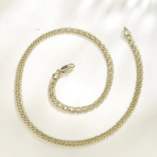 Copper Zinc Alloy Cuban Link Chain Curb Chain 18K Gold Plated Plating Geometric Necklace