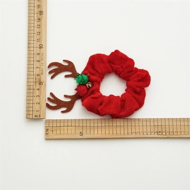 Halloween Christmas Fashion Women'S Solid Color Flannel Hair Tie