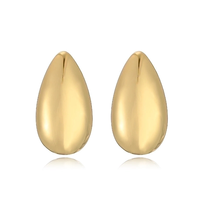 1 Pair Ig Style Casual Minimalist Water Droplets Plating Inlay Copper Zircon 18k Gold Plated Ear Studs