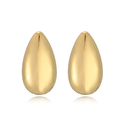 1 Pair Ig Style Casual Minimalist Water Droplets Plating Inlay Copper Zircon 18k Gold Plated Ear Studs