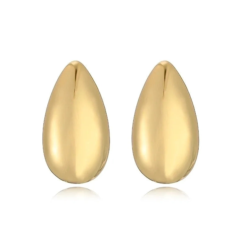 1 Pair Ig Style Casual Minimalist Water Droplets Plating Inlay Copper Zircon 18k Gold Plated Ear Studs