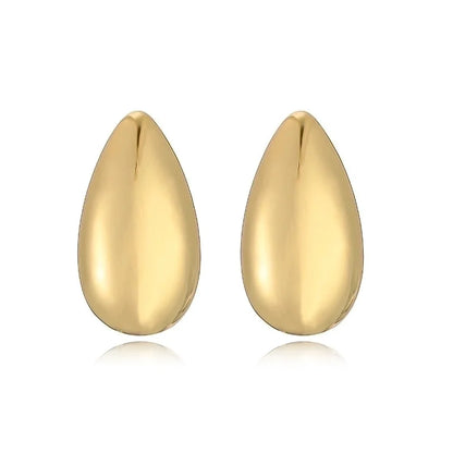 1 Pair Ig Style Casual Minimalist Water Droplets Plating Inlay Copper Zircon 18k Gold Plated Ear Studs