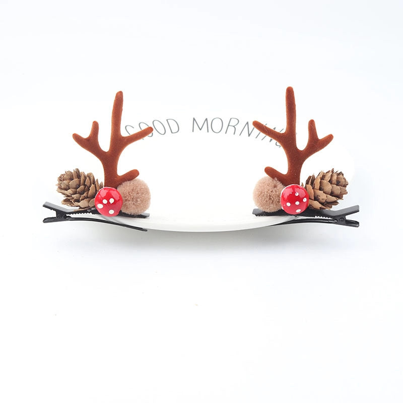 Christmas Cute Antlers Cloth Festival Hairpin