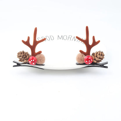 Christmas Cute Antlers Cloth Festival Hairpin