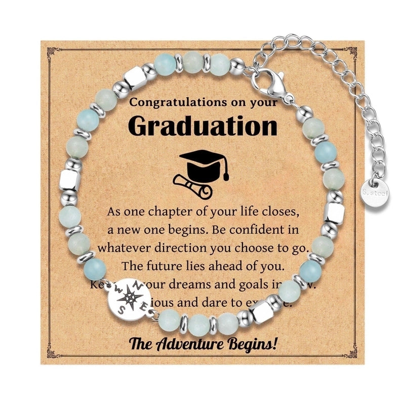 Minimalist Classic Style Round 304 Stainless Steel Natural Stone Bracelets In Bulk