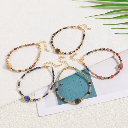 Natural Stone Copper Beaded Irregular Bracelets