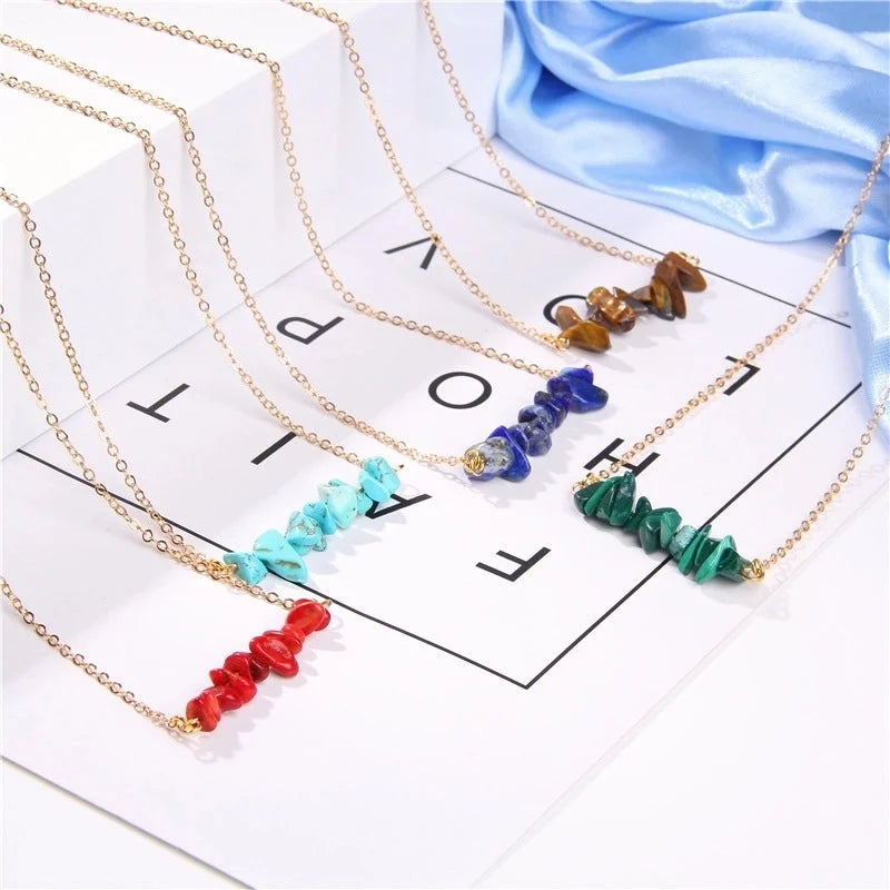 Vacation Irregular Alloy Natural Stone Necklace 1 Piece