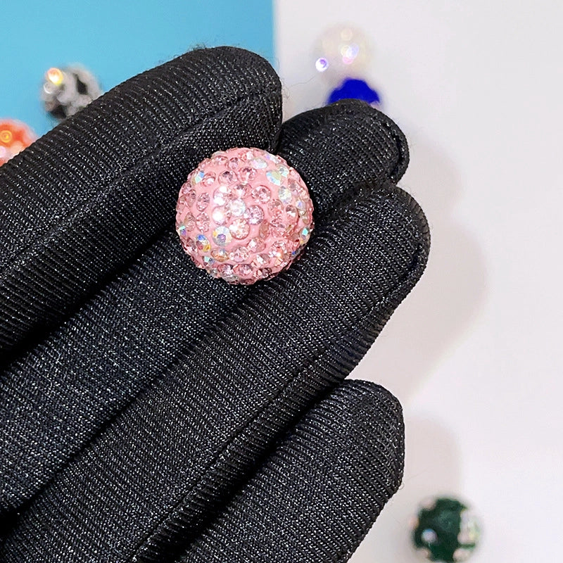 K16 Stars Diamond Ball Color Straight Hole Soft Clay Beads Mobile Phone Chain Bag Chain Diy Jewelry Accessories Beaded