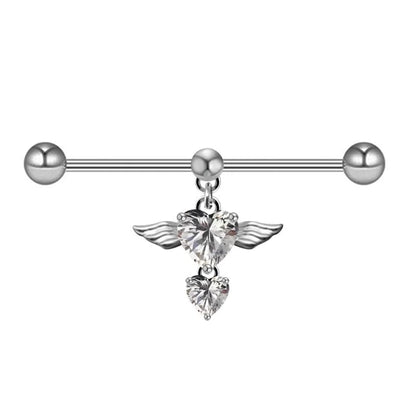 1 Piece Novelty Fruit Snowflake Plating Inlay Stainless Steel Alloy Steel Zircon White Gold Plated Silver Plated Cartilage Earrings