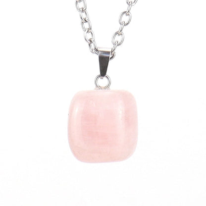 Minimalist Geometric Natural Stone Ferroalloy Knitting Pendant Necklace