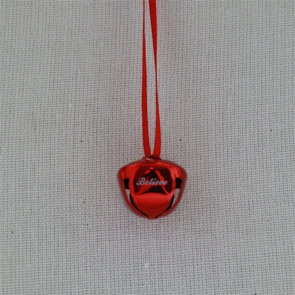 2.5cm Cross Bell Red Rope Necklace Pendant Diy Engraving Christmas Home Hanging Decoration Pendant Bell