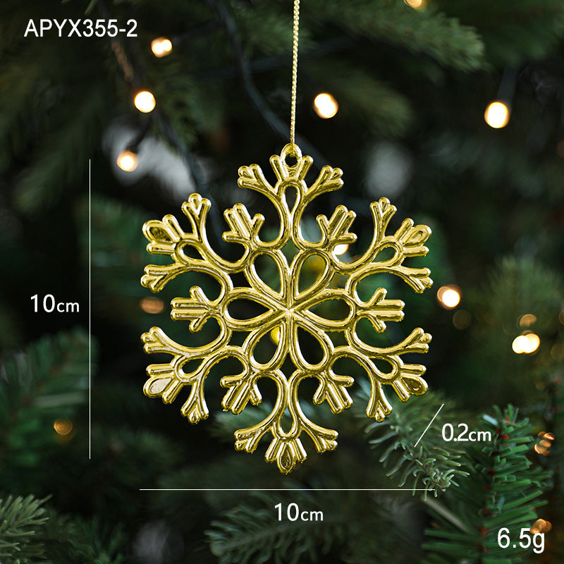 Christmas Gold Christmas Tree Ornaments Snowflake Crystal Shoes Reindeer Pendants Electroplated Accessories Pendants