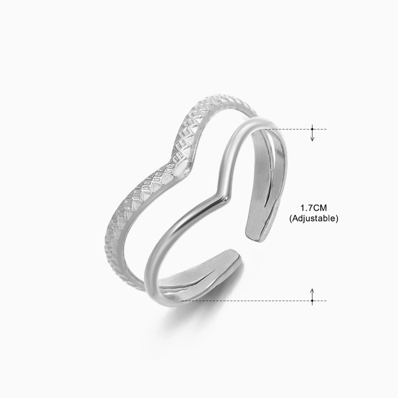Retro Geometric Stainless Steel Plating Open Rings