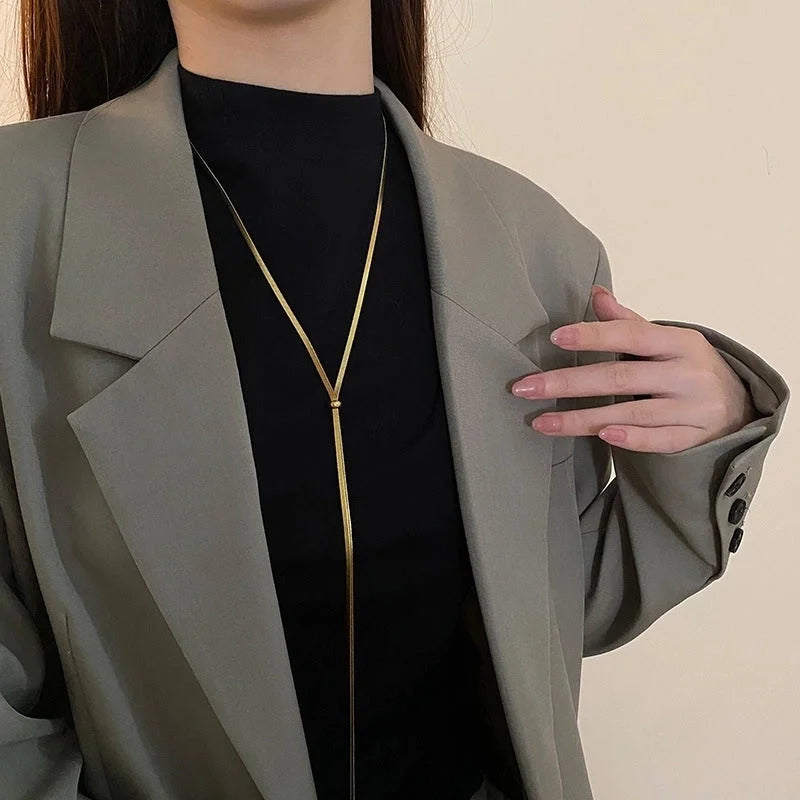 Sweet Solid Color Titanium Steel Plating Pendant Necklace