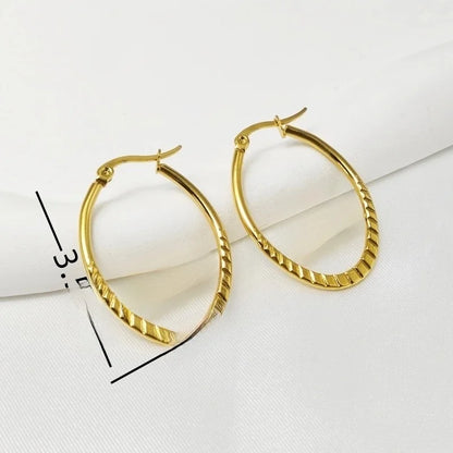 1 Pair IG Style Elegant Commute Letter Oval 304 Stainless Steel 18K Gold Plated Stainless Steel Earrings