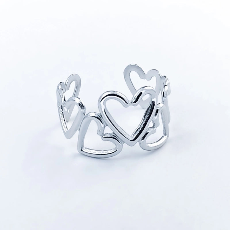 Minimalist Heart Shape Titanium Steel Open Rings