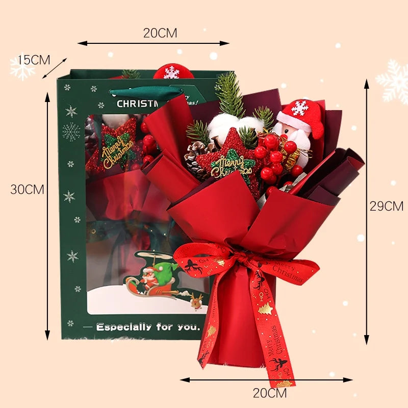 Christmas Cute Santa Claus Plush Holiday Party Date Bouquet Decorations Table Decoration