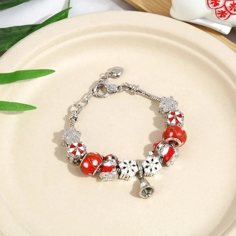 Minimalist Christmas Tree Santa Claus Snowflake Alloy Beaded Plating Women's Bracelets 1 Piece