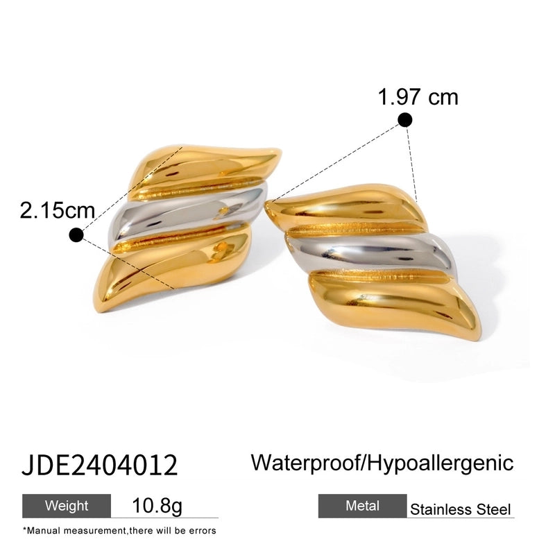 1 Pair Elegant Minimalist Classic Style Geometric Mixed Color Plating 304 Stainless Steel Ear Studs