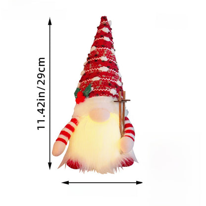 Christmas Decoration Christmas Sequin Lighted Rudolph Doll Christmas Glowing Faceless Gnome Doll Ornament