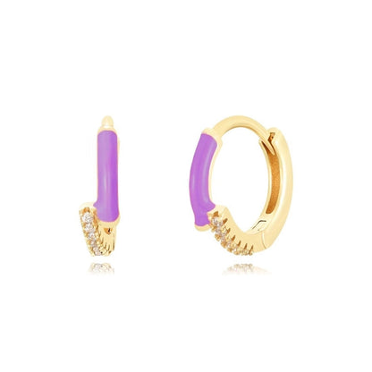 Minimalist Star Heart Shape Eye Copper Drop Earrings Epoxy Gold Plated Zircon Copper Earrings