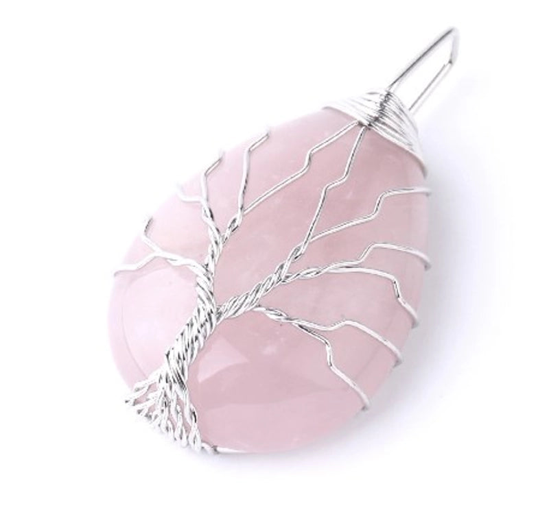 Ig Style Minimalist Tree Water Droplets Natural Stone Crystal Opal Women's Pendant Necklace Necklace Pendant