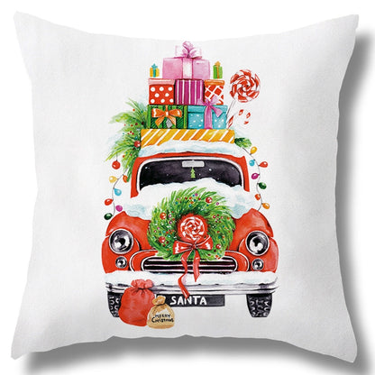 New Lights Christmas Luminous Pillow LED Lights Pillow Festive Wreath Short Plush Pillowcase
