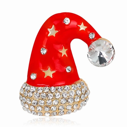 Fashion Pin Santa Claus Star Elk Alloy Plating Rhinestones Women'S Brooches