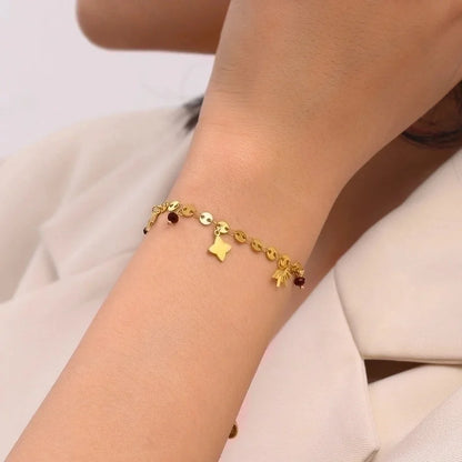 Minimalist Geometric Stainless Steel Plating Inlay Artificial Pearls Bracelets
