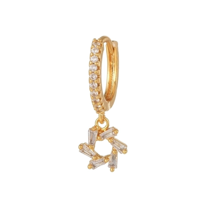 1 Piece Fashion Snake Butterfly Inlaid Zircon Brass Zircon 18K Gold Plated Drop Earrings