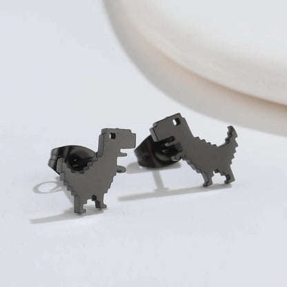 1 Pair Minimalist Dinosaur Plating 304 Stainless Steel 18K Gold Plated Ear Studs