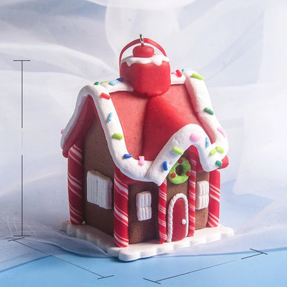 Christmas House Creative Soft Pottery House Without Lights Pendant Christmas Decoration Three-dimensional Luminous House Decoration Ornaments