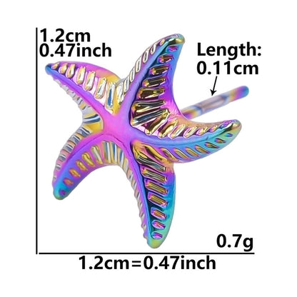 1 Pair Minimalist Round Star Plating 304 Stainless Steel 18K Gold Plated Ear Studs