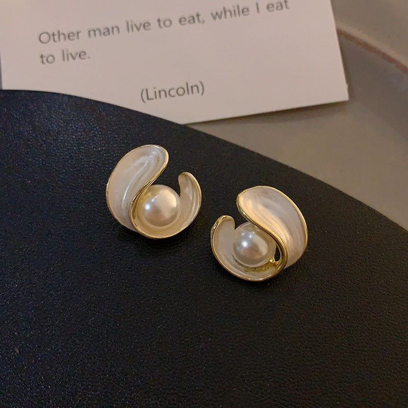 2 Pieces Minimalist Round Ellipse Geometric Copper Electroplating Earrings