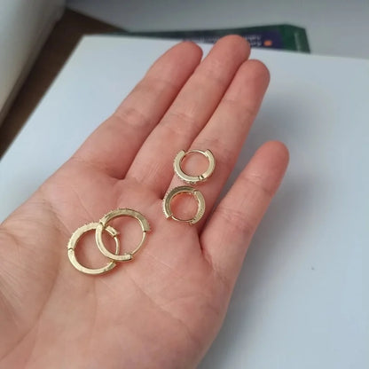 1 Piece Basic Modern Style Classic Style Geometric Plating Inlay Copper Zircon 18K Gold Plated Hoop Earrings