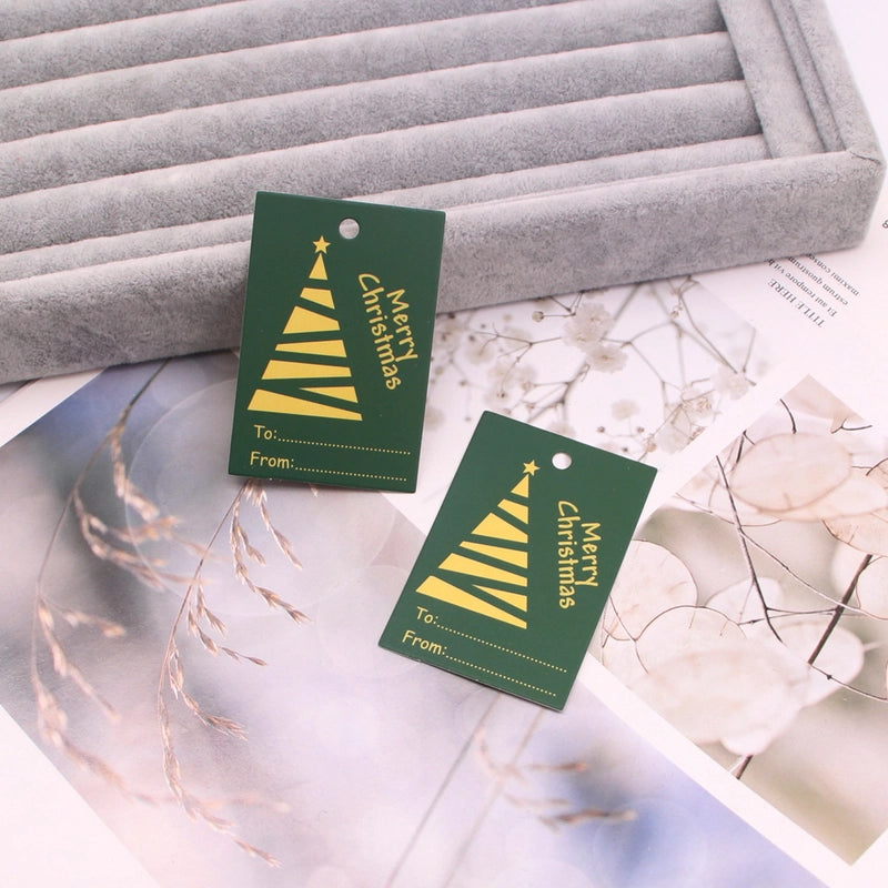 100 PCS/Package Minimalist Classic Style Christmas Color Block Jewelry Packaging Cards