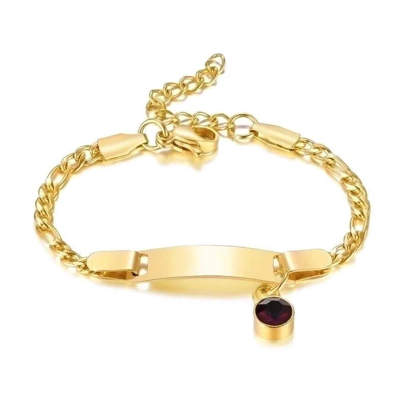 Casual Round Stainless Steel Gold Plated Zircon Bracelets In Bulk