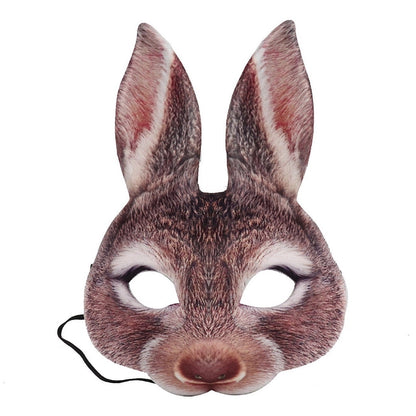 Halloween Easter Mardi Gras Party Makeup Dance Rabbit Mask Animal Cartoon Props Bunny Face Mask Costume Accessory